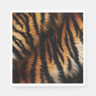 Safari Orange Black Tiger Napkins