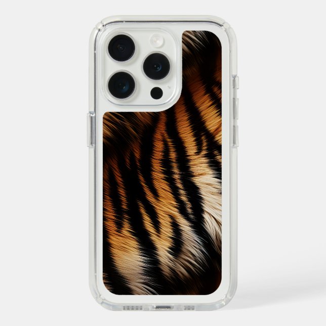 Safari Orange Black Tiger Speck iPhone Case (Front (White Titanium))