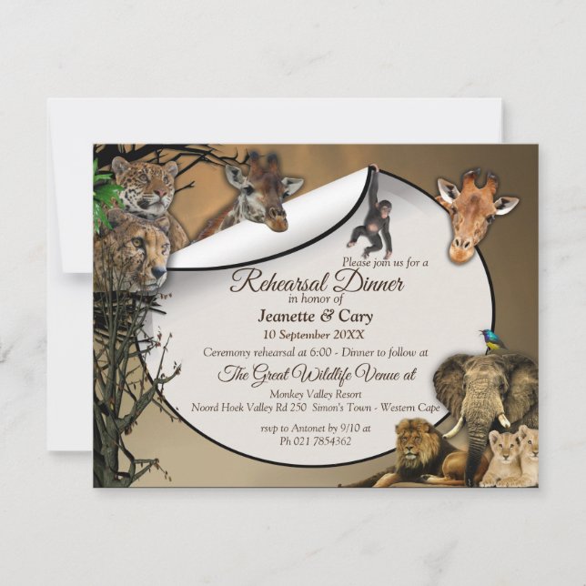 Safari Outdoor Rehearsal Dinner Invitation (Front)