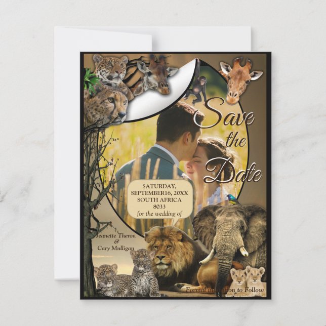 Safari Outdoor Save the Date Announcement (Front)