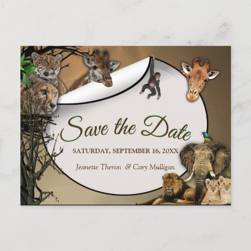 Safari Outdoor Save the Date Announcement Postcard