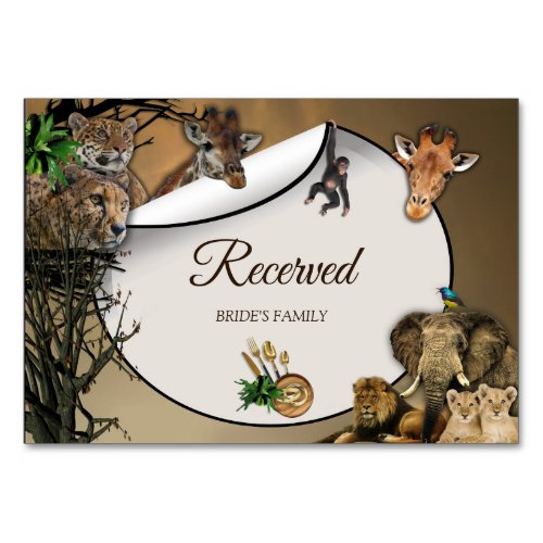 Safari Outdoor Wedding Reserved Card