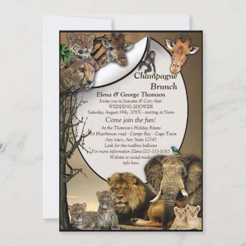 Safari Outdoor  Wedding Shower Invitation