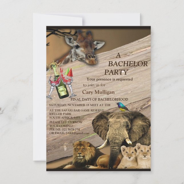 Safari Park Outdoor Bachelor Party (Front)