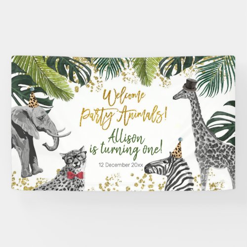 Safari Party Animal Birthday Banner