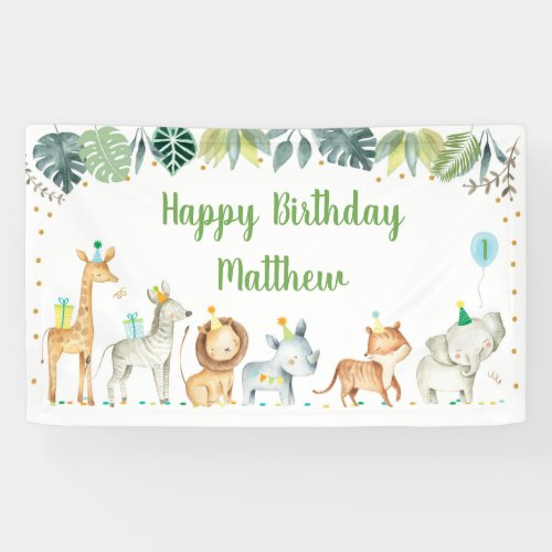 Safari Party Animal Jungle Birthday Banner