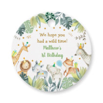 Safari Party Animal Jungle Birthday Favor Tags