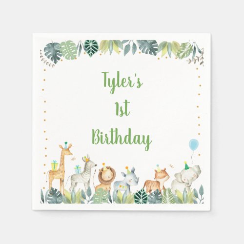 Safari Party Animal Jungle Birthday Napkins