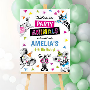 Safari Party Animals Birthday Jungle Welcome Sign