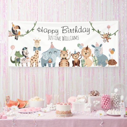 Safari Party Animals Birthday Party Banner