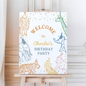 Safari Party Animals Birthday Welcome Sign