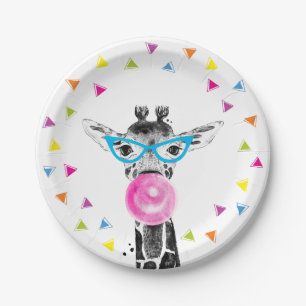 Safari Party Animals Wild Giraffe Jungle Birthday Paper Plates