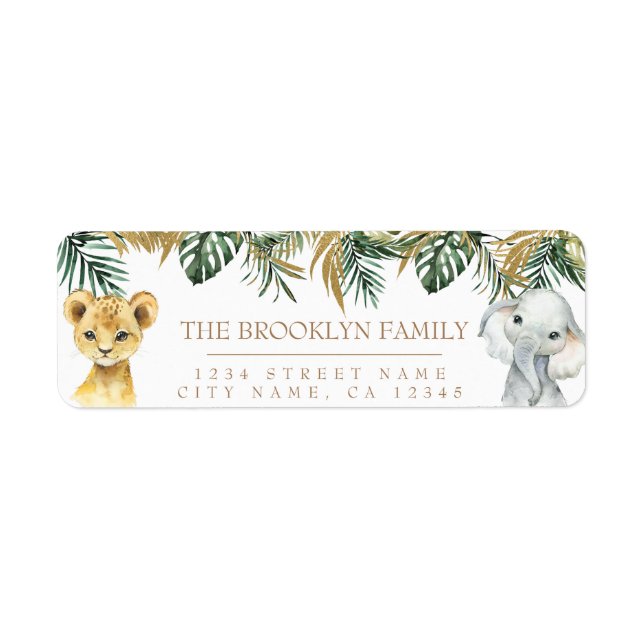 Safari Party Return Address Label (Front)