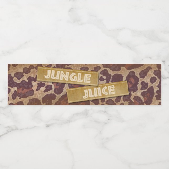 Safari Party Water Bottle Label (Single Label)