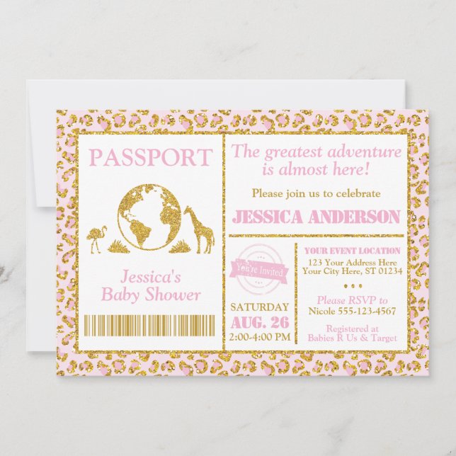 Safari Passport Baby Shower Invitation (Front)