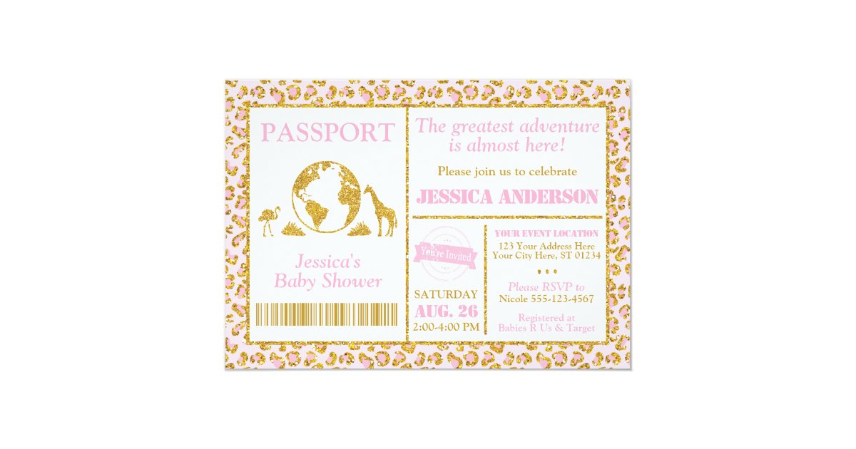 Safari Passport Baby Shower Invitation | Zazzle.com