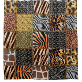 Safari patchwork Shower Curtain