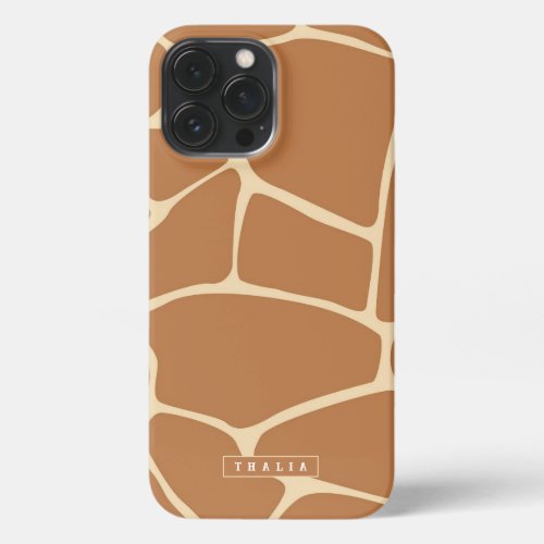 Safari Pattern Personalized Name Giraffe iPhone 13 Pro Max Case