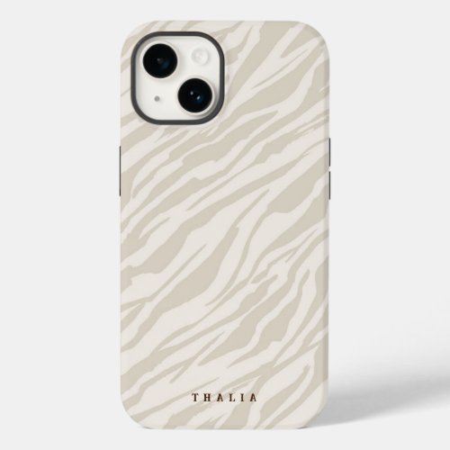 Safari Pattern Personalized Name Zebra Case_Mate iPhone 14 Case