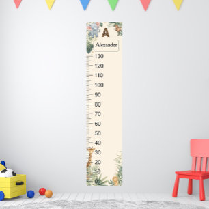 Safari Personalized Name Monogram A Growth Chart