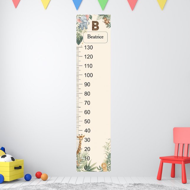 Safari Personalized Name Monogram B Growth Chart (Creator Uploaded)