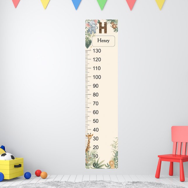 Safari Personalized Name Monogram H Growth Chart (Creator Uploaded)