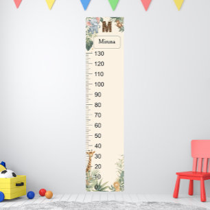 Safari Personalized Name Monogram M Growth Chart