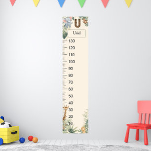 Safari Personalized Name Monogram U Growth Chart