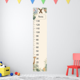 Safari Personalized Name Monogram X Growth Chart