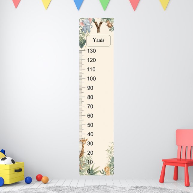 Safari Personalized Name Monogram Y Growth Chart (Creator Uploaded)