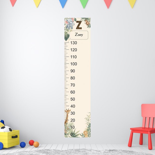 Safari Personalized Name Monogram Z Growth Chart (Creator Uploaded)