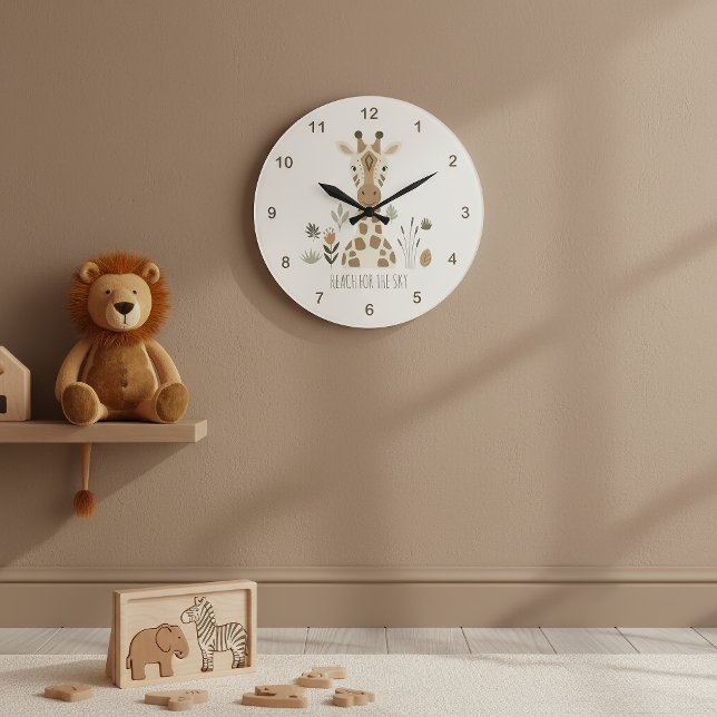 Safari Portrait Giraffe Ivory ID1264 Large Clock (Creator Uploaded)