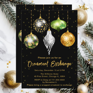 Safari Print Christmas Ornament Exchange Invitation