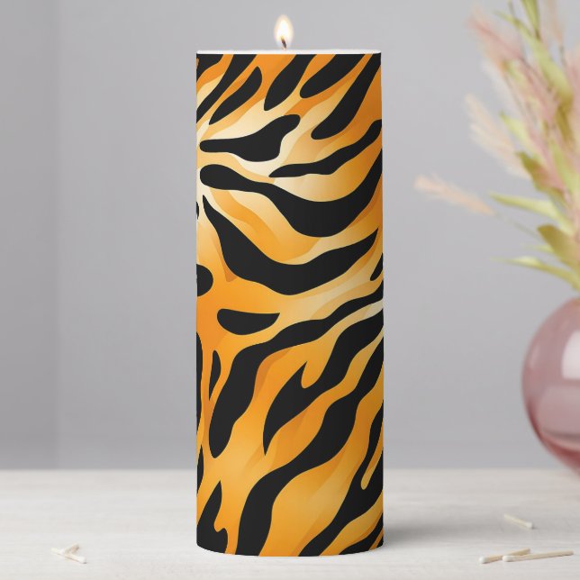 Safari Print Pillar Candle (In Situ)