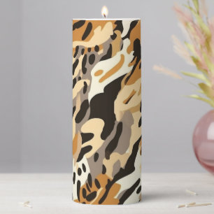 Safari Print Pillar Candle