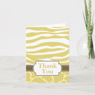 Safari Print Thank You Card - Yellow