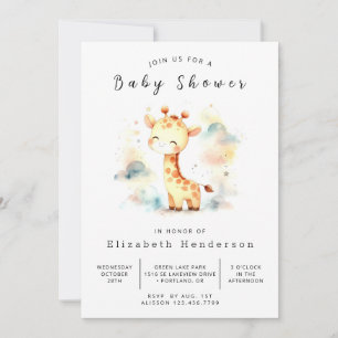 Safari Printable Giraffe Baby Shower Invitation
