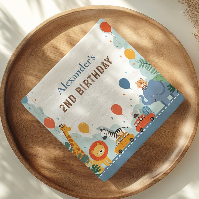 Safari Race Car 2nd Birthday Napkins (Creator Uploaded)