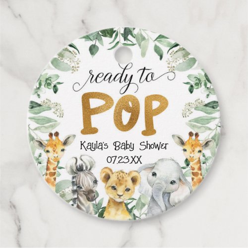 Safari Ready To Pop Baby Shower Favor Tag