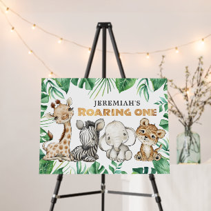 Safari Roaring One 1st Birthday Banner Foam Board
