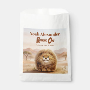 Safari Roaring One Fluffy Leopard Birthday Party Favor Bag