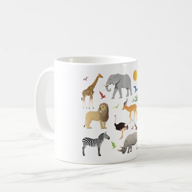 Safari Savanna Animals Coffee Mug (Front Left)