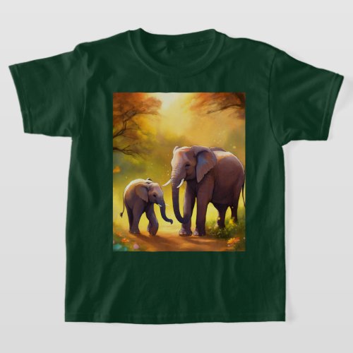 Safari Serenity Majestic Elephant Duo T_Shirt 