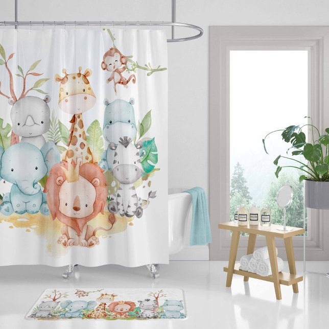 Safari shower curtain, Kids Bathroom decor Shower Curtain (Creator Uploaded)