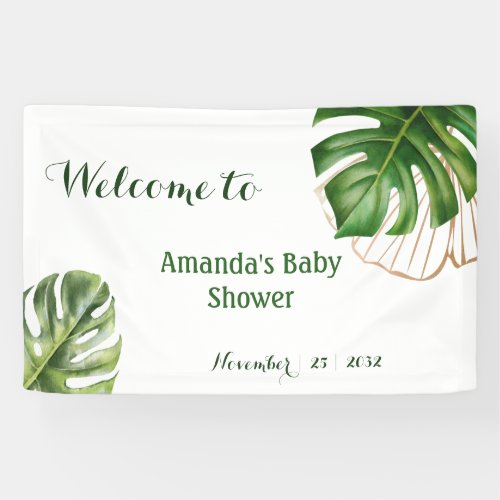 Safari Simple Tropical Wild One Baby Shower Banner