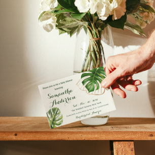 Safari Simple Tropical Wild One Baby Shower Invitation