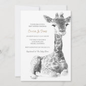 Safari Sketch | Cute Giraffe Baby Shower Invitation (Front)