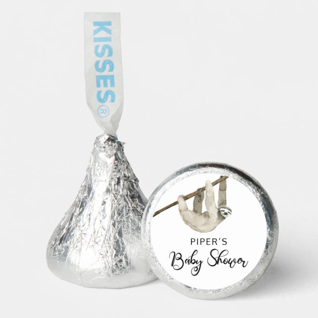 Safari Sloth Baby Shower  Hershey®'s Kisses® (Front)