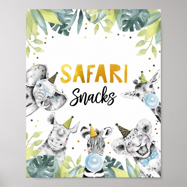 Safari Snack Safari Party Animals Birthday Sign (Front)