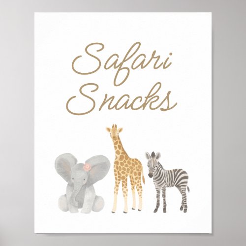 Safari Snacks Birthday Party Table Sign